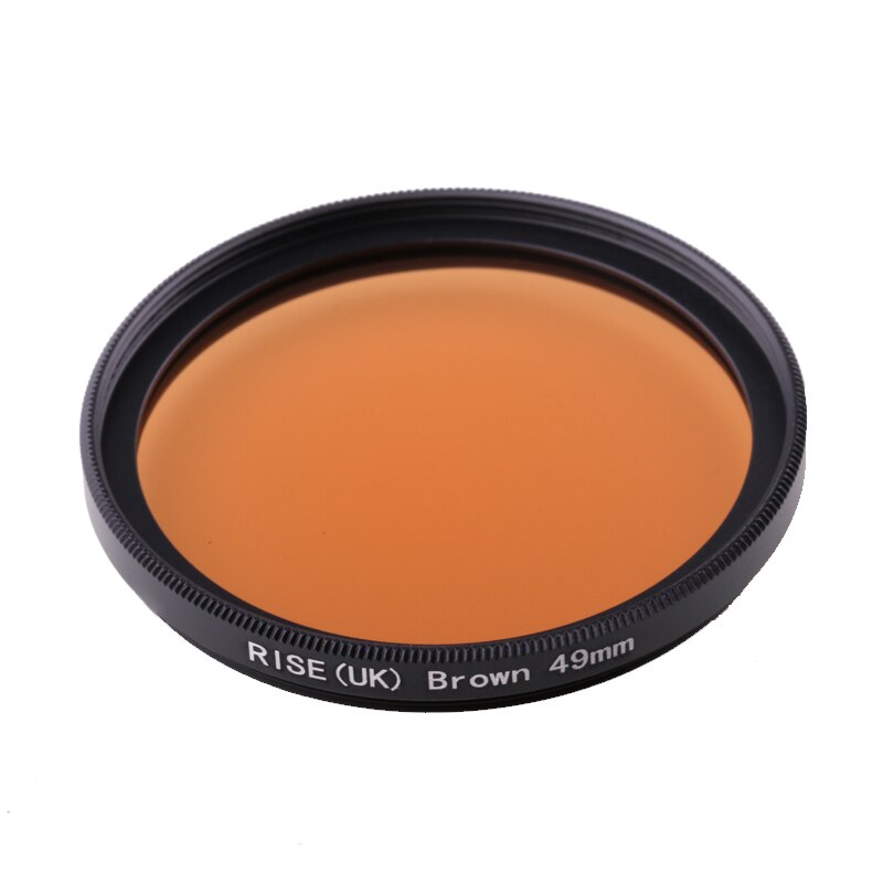 Camera Filters Volledige 49mm Kleur Filters voor bruin Oranje Roze Rood Geel Grijs Blauw Groen Paars Voor DSLR Camera: FULL  brown