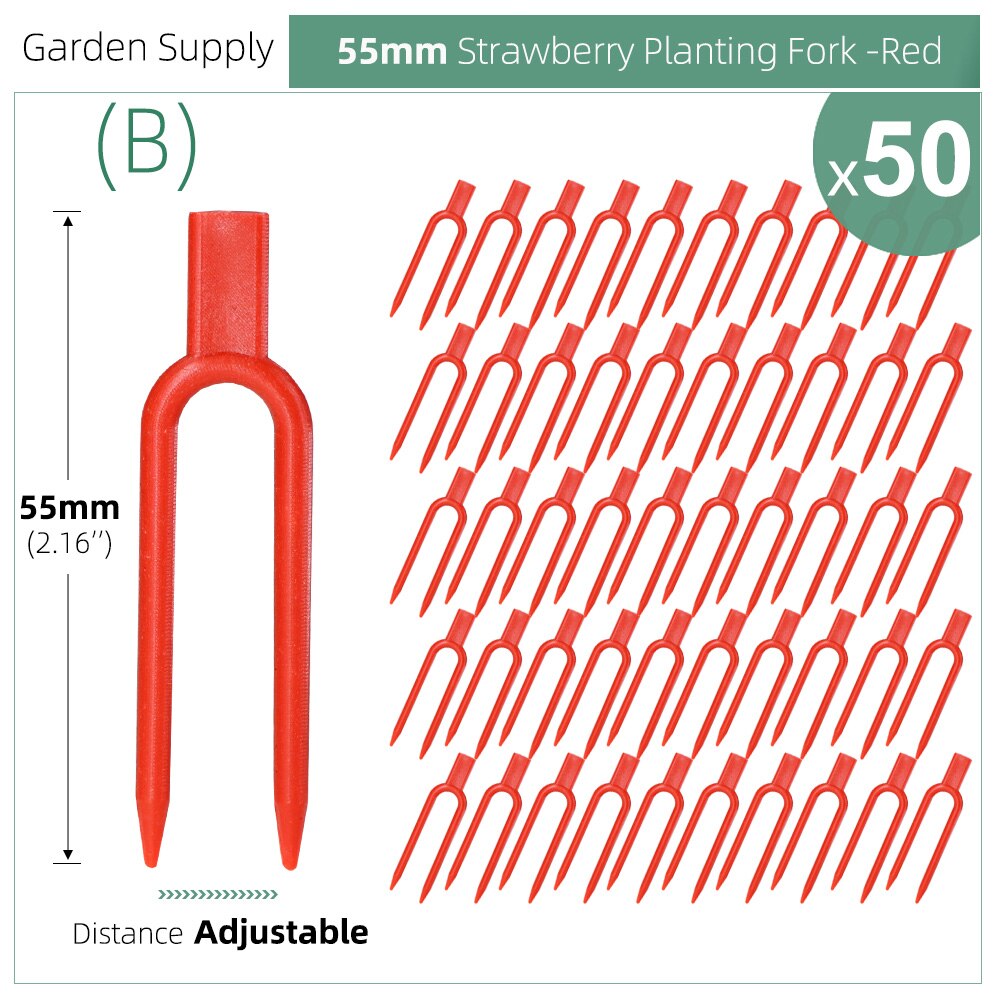 50PCS Plant Stem Stolon Fixator 55MM 65MM Garden Strawberry Planting Fork Watermelon Fastening Fixture Clamp Clip Plant Support: Brown