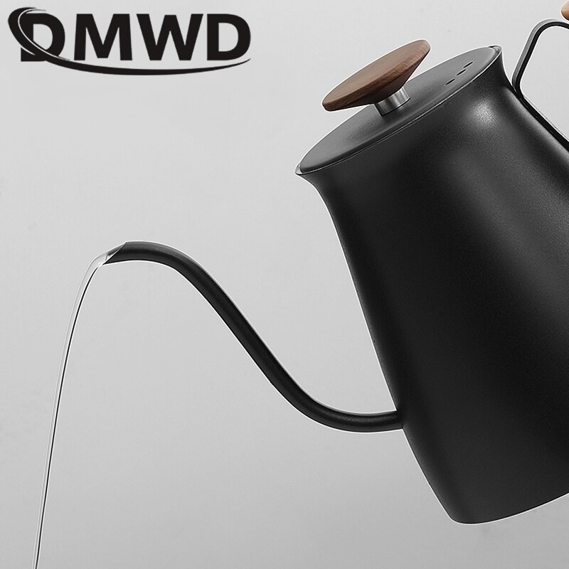 DMWD-hervidor de agua eléctrico para el hogar, tetera de acero inoxidable para hacer té, café a mano, calentador de agua de 1L