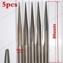 6mm * 80L, 5 stuks, Taper Ball nose Cone End Mill, CNC frees, vhm tool, houtbewerking router bit