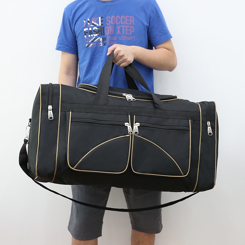 Unisex Eenvoudige Mode Reisbagage Zakken Opvouwbare Oxford Sporttas Grote Capaciteit Draagbare Handtas Zwart Blauw Groen XA282F