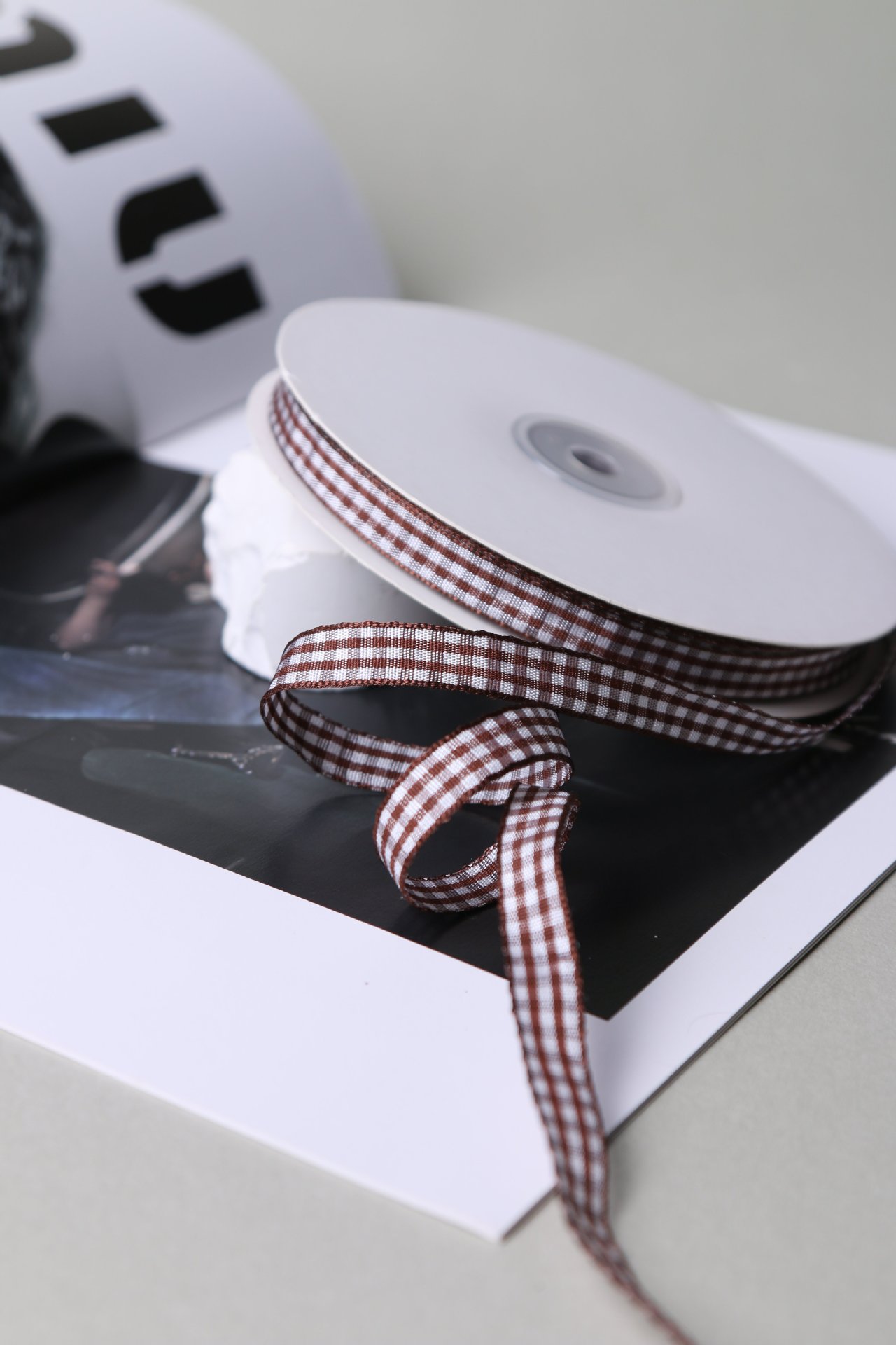 50 Yards 10mm Gingham Ribbons for Wedding Christmas Party Decorations Wrapping DIY Crafts Bow Hair Plaid Ribbon Packaging: antique silver