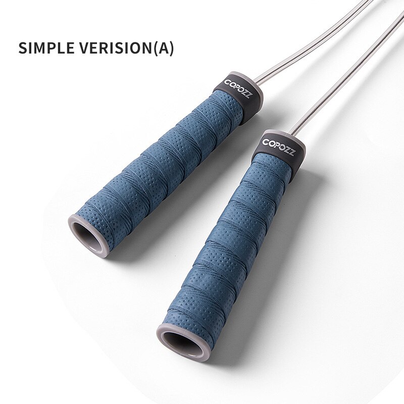 Doble cuerda de saltar de rodamiento de peso sin enredos velocidad rápida ajustable cuerda de saltar entrenamiento equipo de pérdida de peso: simple Haze blue