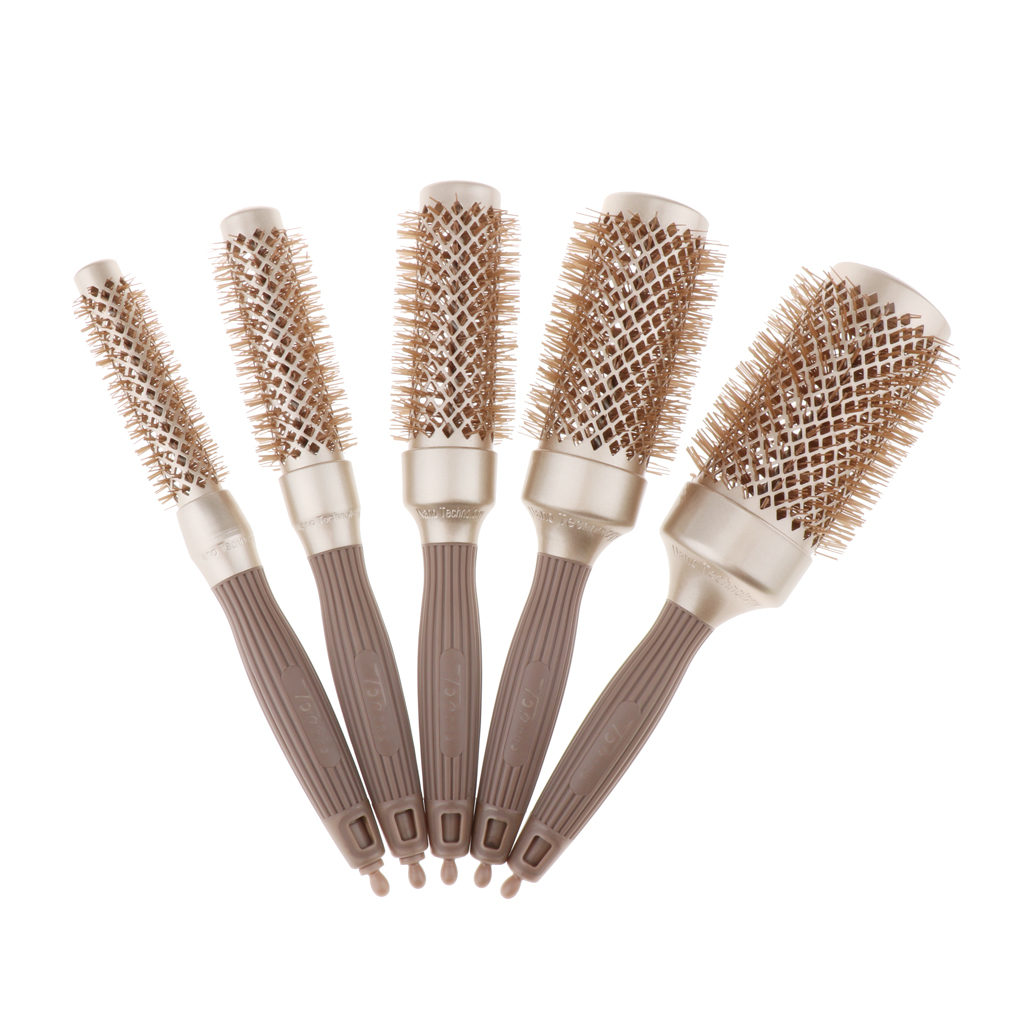 Round Styling Hair Brush Blow Dryer & Curling Roll Hairbrush with Portable Handle for Women and Men Round Ceramic Hair Brush