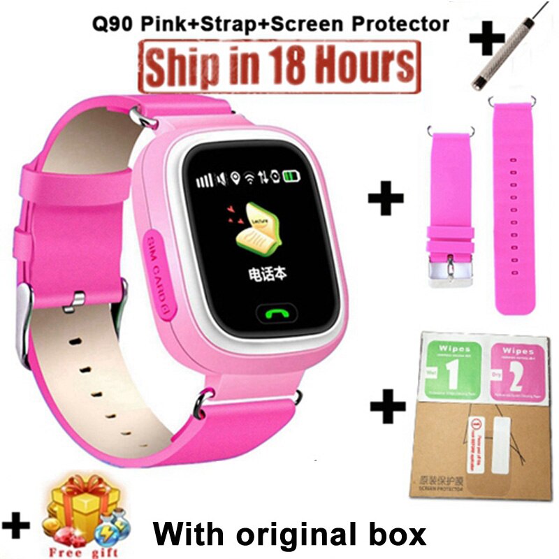 Neue Q90 GPS Telefon Positionierung freundlicher Uhr 1,22 Zoll Farbe berühren Bildschirm freundlicher SOS Clever Uhr PK Q80 q50 Q12