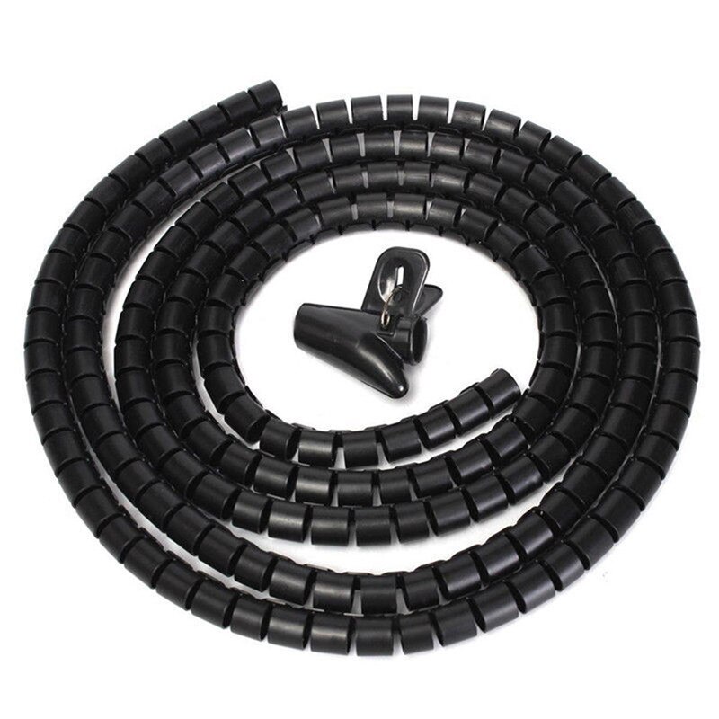 1M PC TV 10/25mm Cable Banding Organizer Spiral Wrap Tidy Cord Wire Organizer Line Cable Clip Ties Fixer Fastener Holders