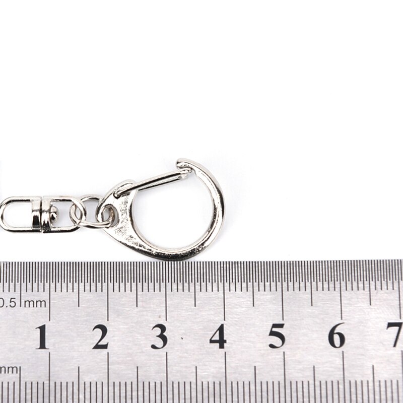 10 st polerat silverfärg 50mm nyckelring nyckelring splitring med kortkedja nyckelringar hasps diy nyckelringar tillbehör