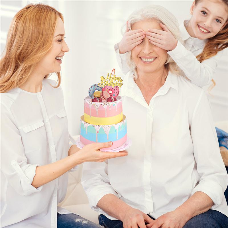 Partykindom 3D Birthday Card 2 Layers Cake Pop Up Greeting Birthday Card with Envelope