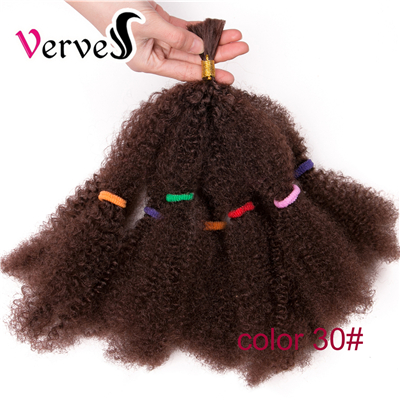 VERVES Culry Synthetic Crochet Braids Hair Extensions 12 inch Ombre Braiding Hair Afro Kinky Bulk Twist Braids Black,Brown,Bug: #30 / 1Pcs/Lot