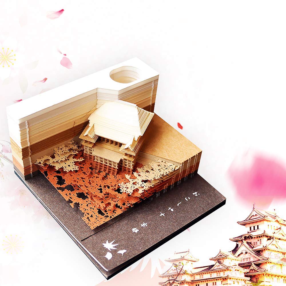 DIY Scrapbooking Omoshiroi Block Violin Valentine&#39;s Day Rose Sticky Notes Birthday Rose Notes 3D Block Note: brown