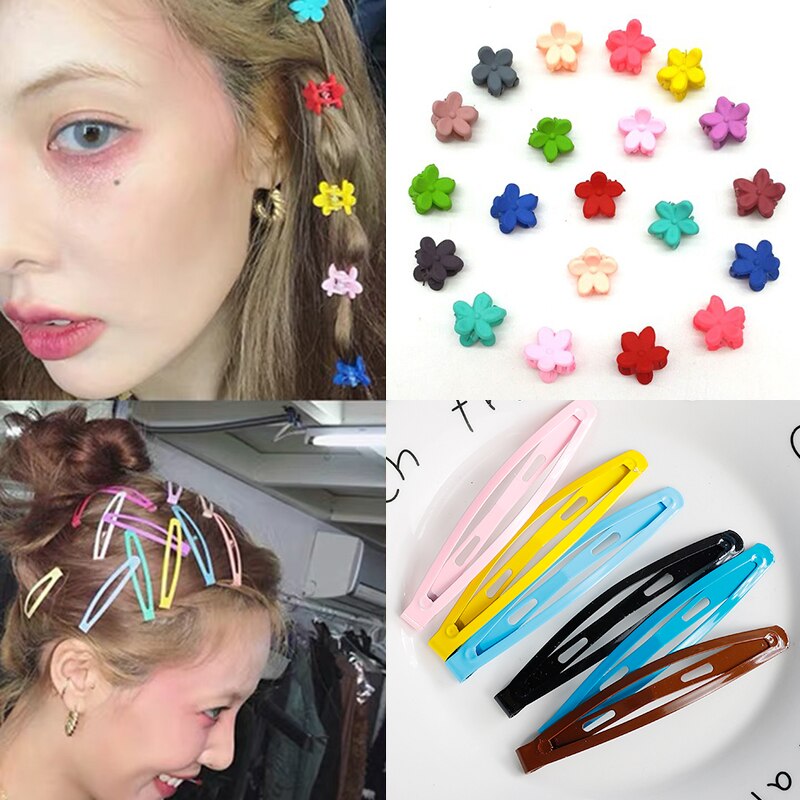 Bebis flickor liten hårklo söt godisfärg blomma hår käkklämma bb tjejers hårnål barn håraccessoarer
