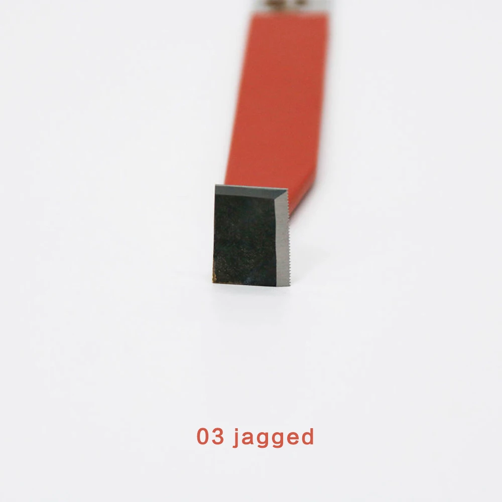 Cuchillo de acero de tungsteno, herramienta de corte de Cuchilla de recorte en blanco, resistente al desgaste, de aleación superdura, tamaño pequeño: 03 jagged