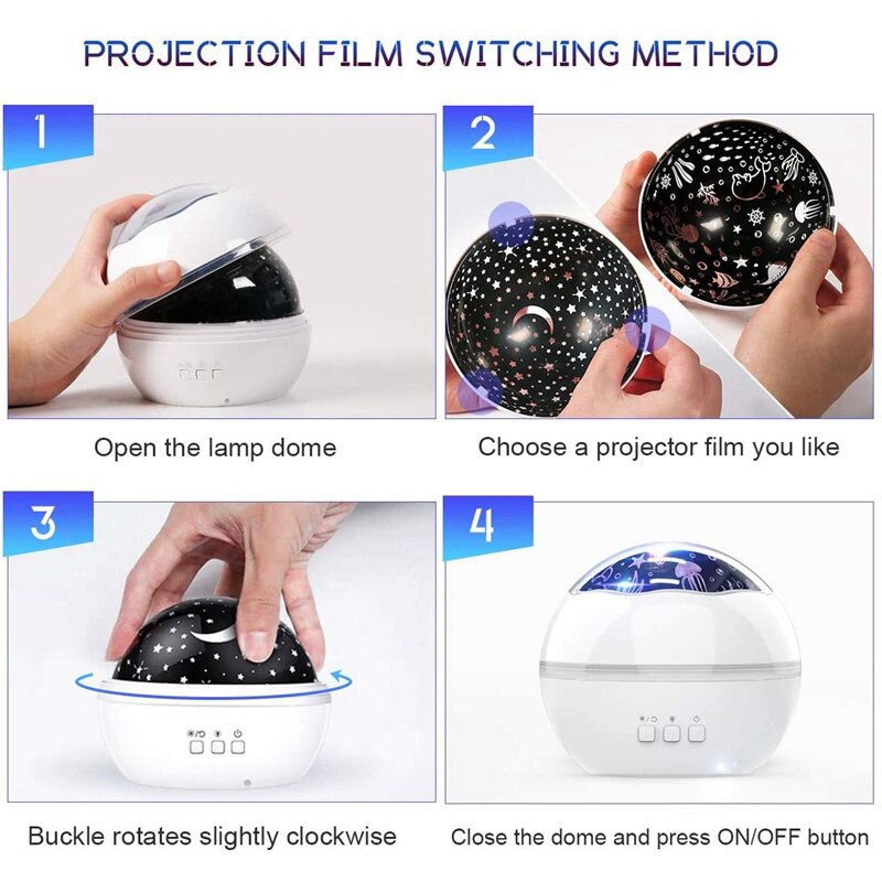 Night Light Star Projector Lights for Room LED Light Projector for Bedroom Bedside Lamp 8 Lighting Modes Adjustable