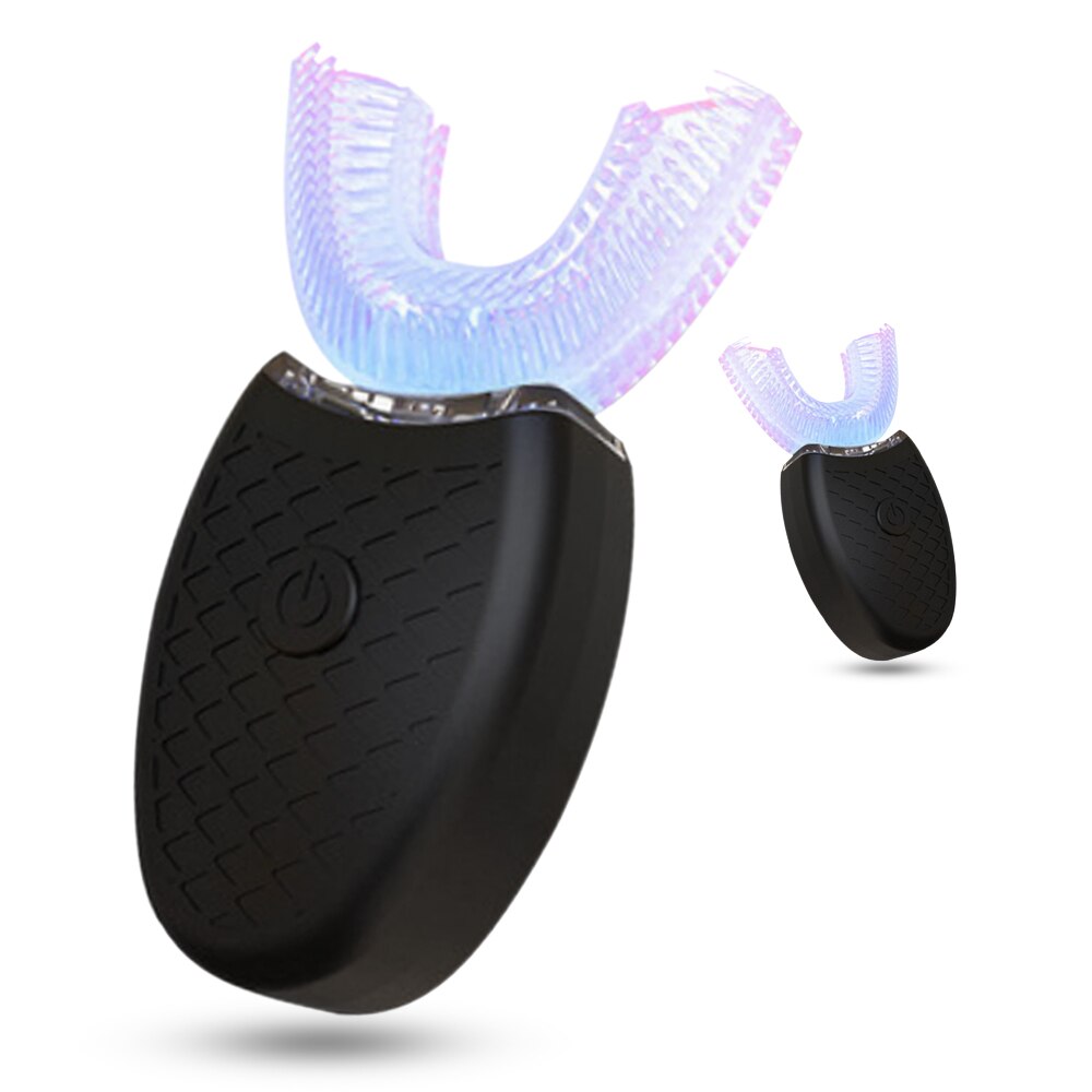 Ultrasone Automatische Elektrische Tandenborstel U-vormige 360 Graden Wit Tanden Oral Care Cleaning Tandenborstel: Black
