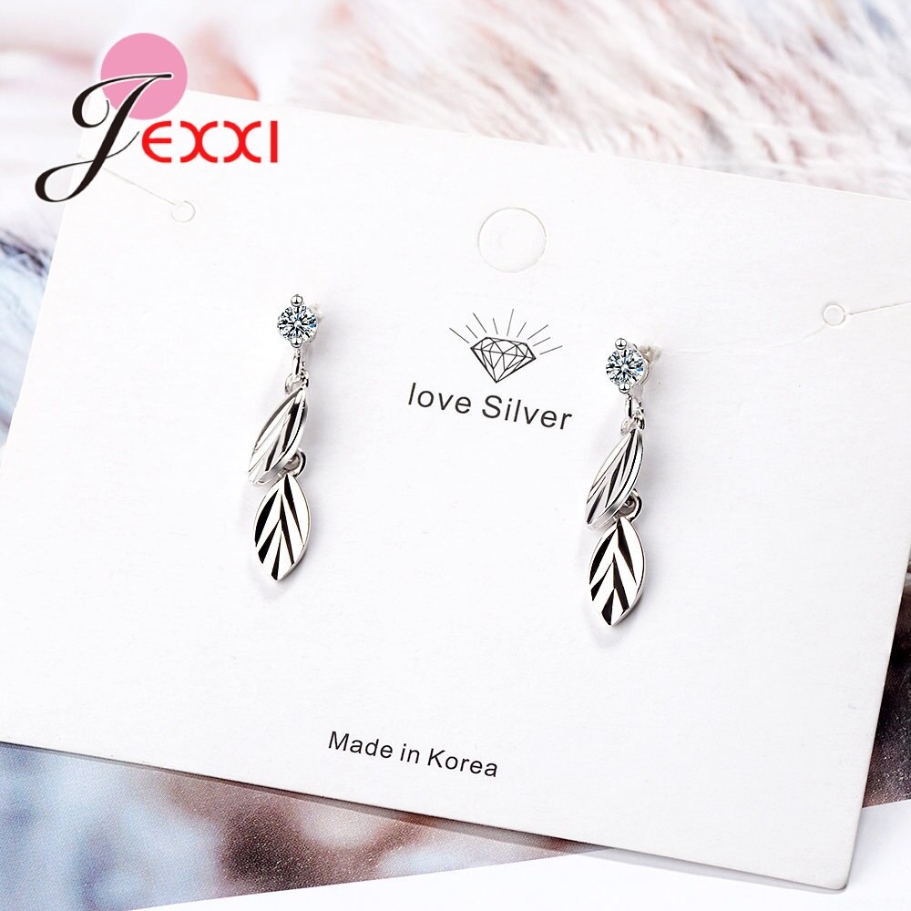 Grande Promozione Delle Donne/Della Signora di Stile Classico di Lasciare Orecchini A Pendaglio Per La Vendita 925 Sterling Silver Aggancio di Cerimonia Nuziale Dei Monili Del Partito