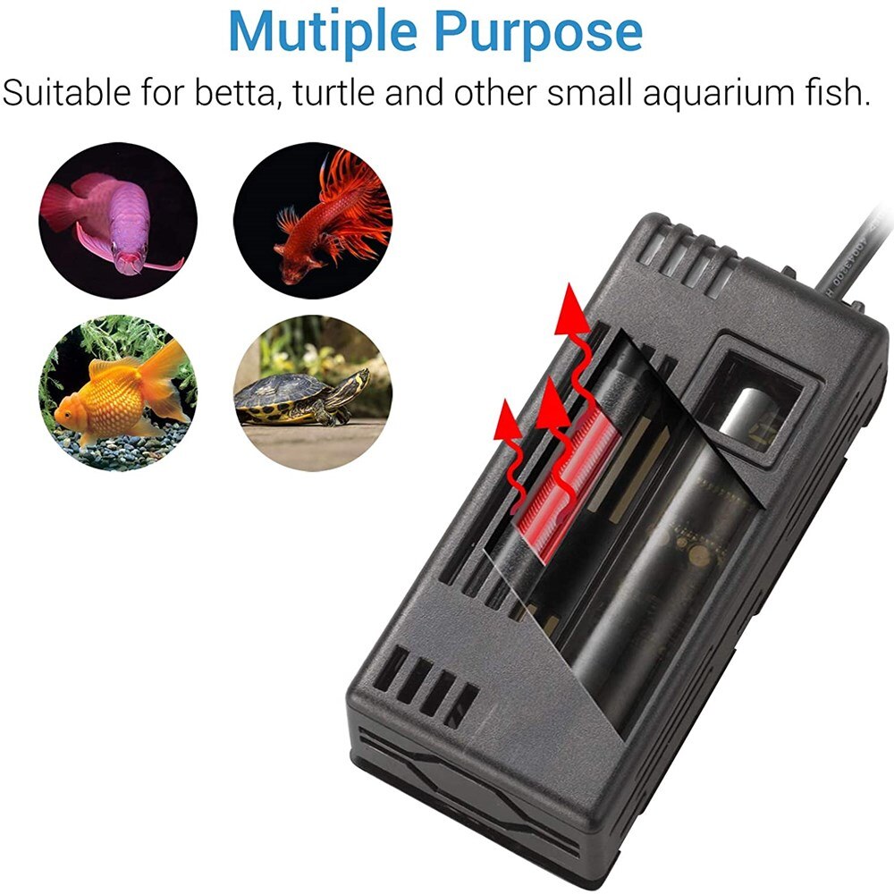 NICREW Mini Submersible Aquarium Heater Digital Temperature Display Fish Tank Heater with Adjustable External Controller