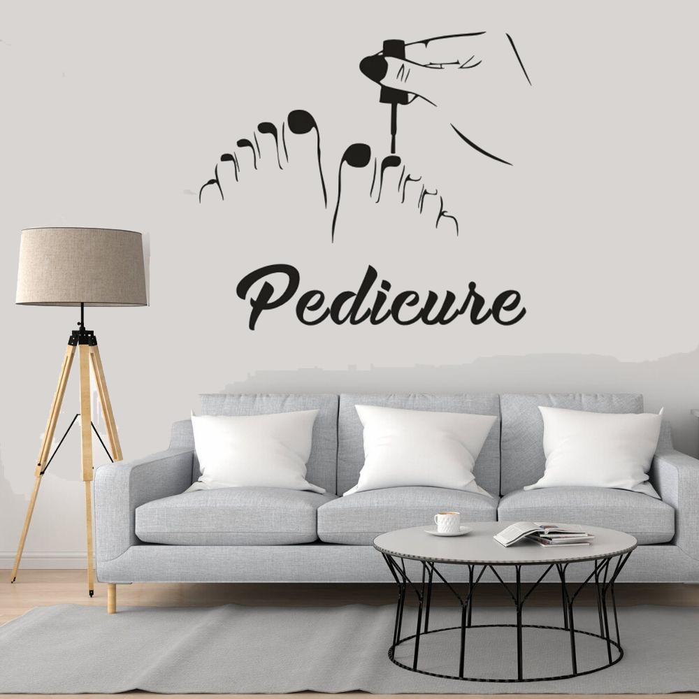 Pedicure Nail Art Muur Sticker Manicure Nail Salon Vinyl Decals Pedicure Nagels Make Up Muur Venster Poster Inrichting