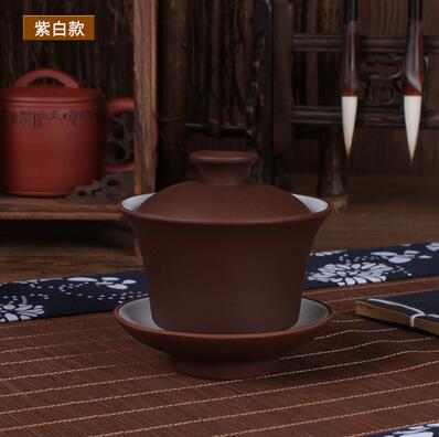 Gaiwan Chinese Tea Mugs Purple Clay Tureen Tea Brew Cup Black Yixing Teapot: Style F