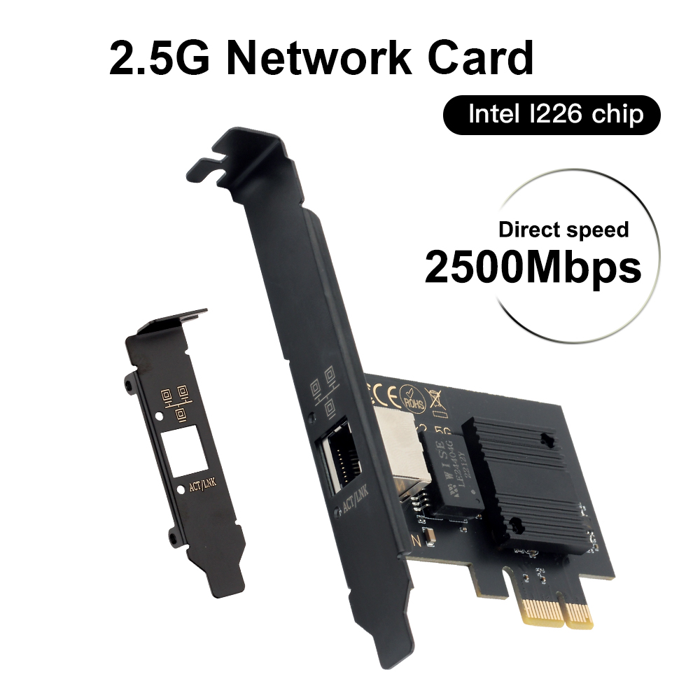 Scheda di rete 2.5G Intel i226 PCIE a RJ45 100/1000/2500Mbps Interfaccia RJ45 LAN Etherent Adattatore Gigabit per PC/desktop per Win