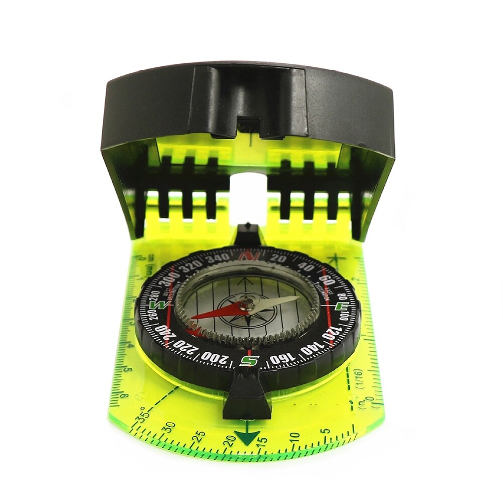 Compass Scale Map Ruler Mirror Compass With Flip Multifunctional For Outdoor Hiking Camping Survival Guiding Tool Compass