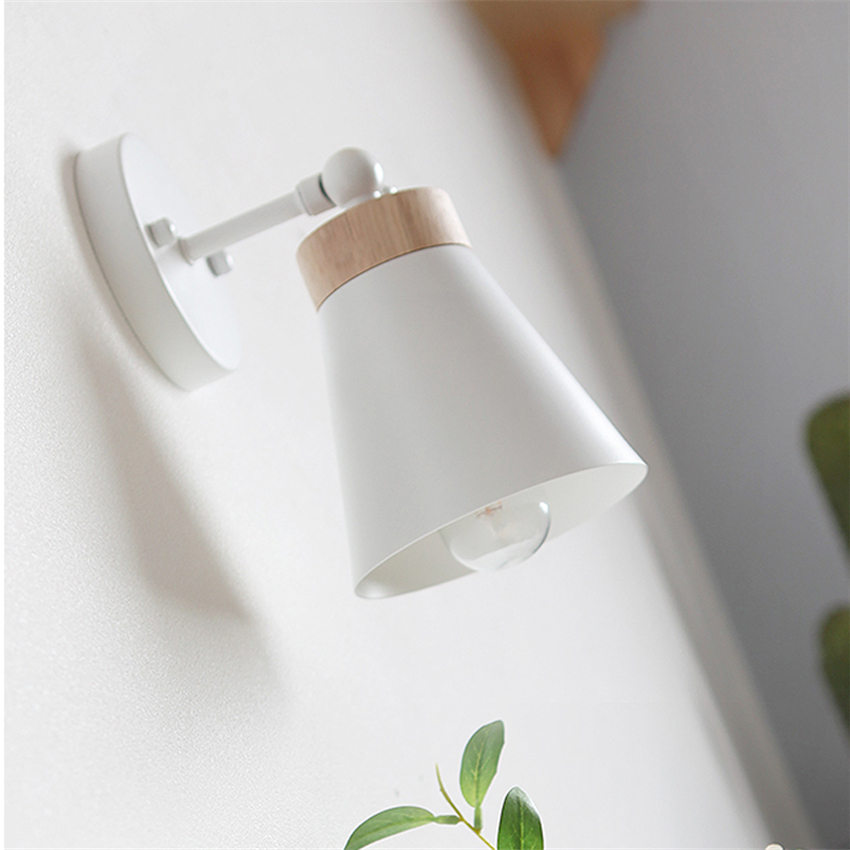 Nordisk jernlampeskjerm vegglamper moderne gjeng balkong korridor roterende vegglampe vegglamper heltre soveromsdekor ledet-lamper