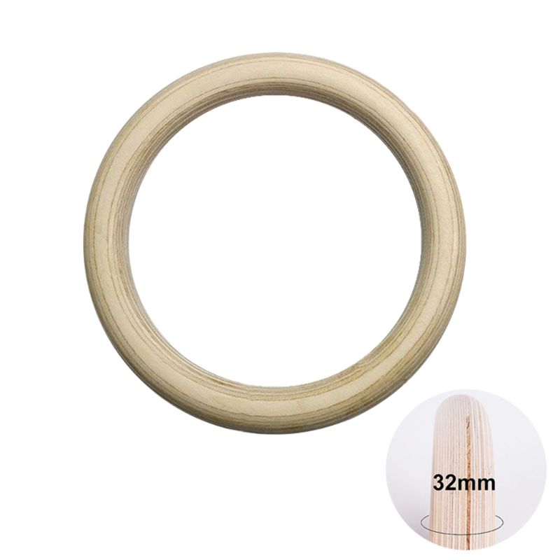 1pcs Gym Rings, Wooden Gymnastic Rings Fitness Heavy Duty Gym Training Ring M5TC: 32 mm