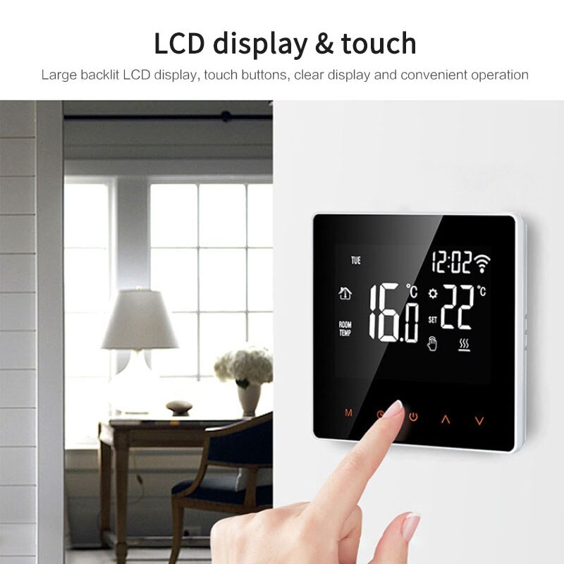 Smart wifi termostat elektrisk gulvvarme vand/gasfyr berøringsafbryder temperaturregulator arbejde med google home alexa