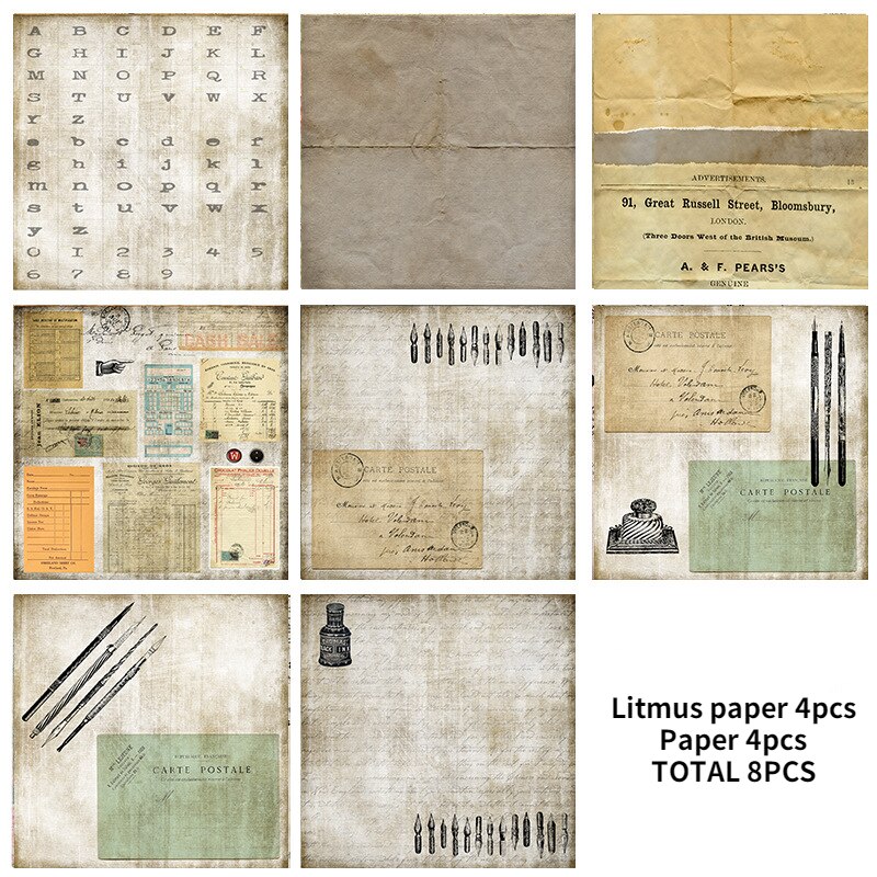 14Cm X 14Cm Chirstmas Retro Plakboek Rijstpapier Bloem Achtergrond Ambacht Diy Papier Junk Journal Scrapbooking Lakmoespapier 8 Stuks: Zilver