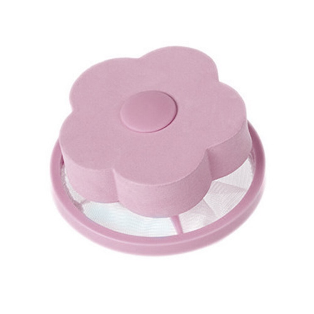 Bloemvorm Wasmachine Ontharing Was Bal Drijvende Filter Mesh Tas Accessoires: Roze