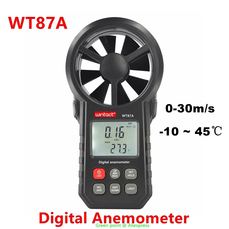 Handheld WT87A Digitale Anemometer Wind Meter Hoge Precisie Anemometer Lcd-scherm Mini Snelheid Meetinstrument