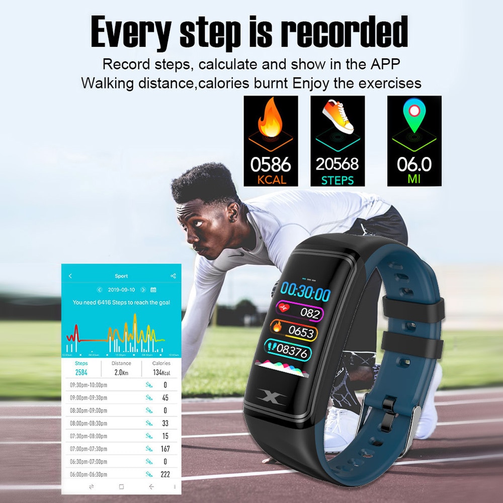 V30s smart armbånd bt sport fitness tracker puls søvn sundhed monitor storskærm smart ur