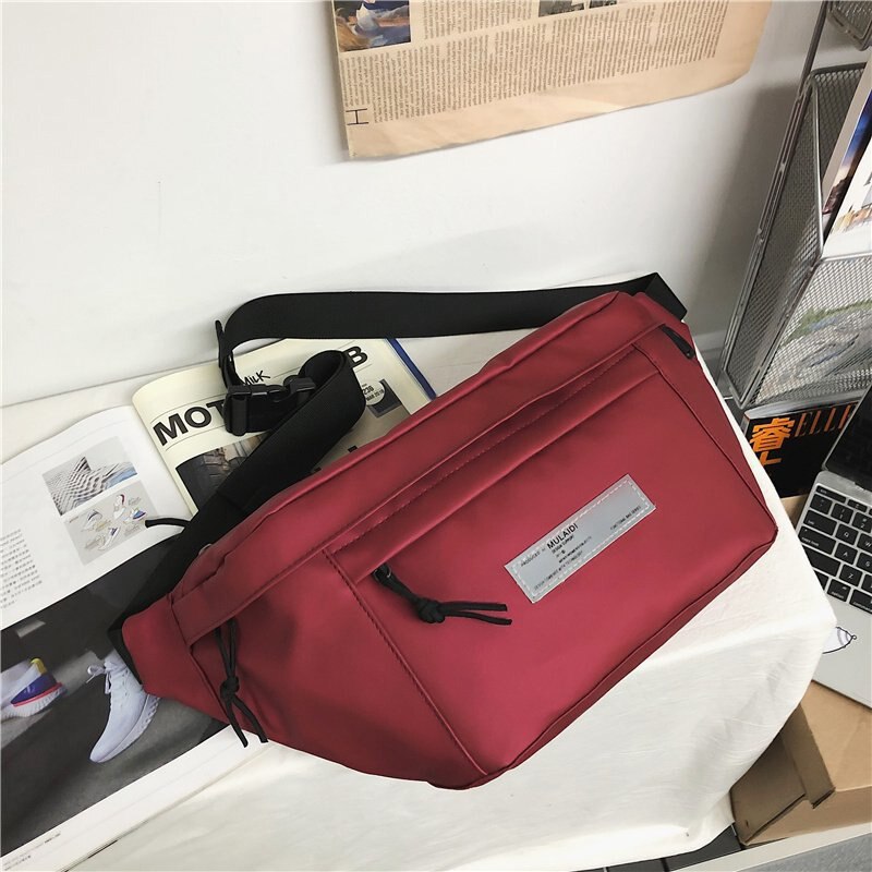 Taille Tas Grote Capaciteit Unisex Fanny Pack Street Wear Borst Zak Hip Hop Crossbody Tas Ms Mode Reflecterende Grote Riem taille Verpakking: red Waist bag