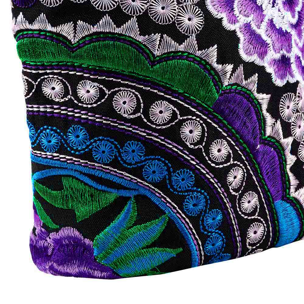 Monedero de lona Floral bordado hecho a mano, étnico para mujer, bolso de mano, monedero Vintage, monederos de , kawaii 1,8