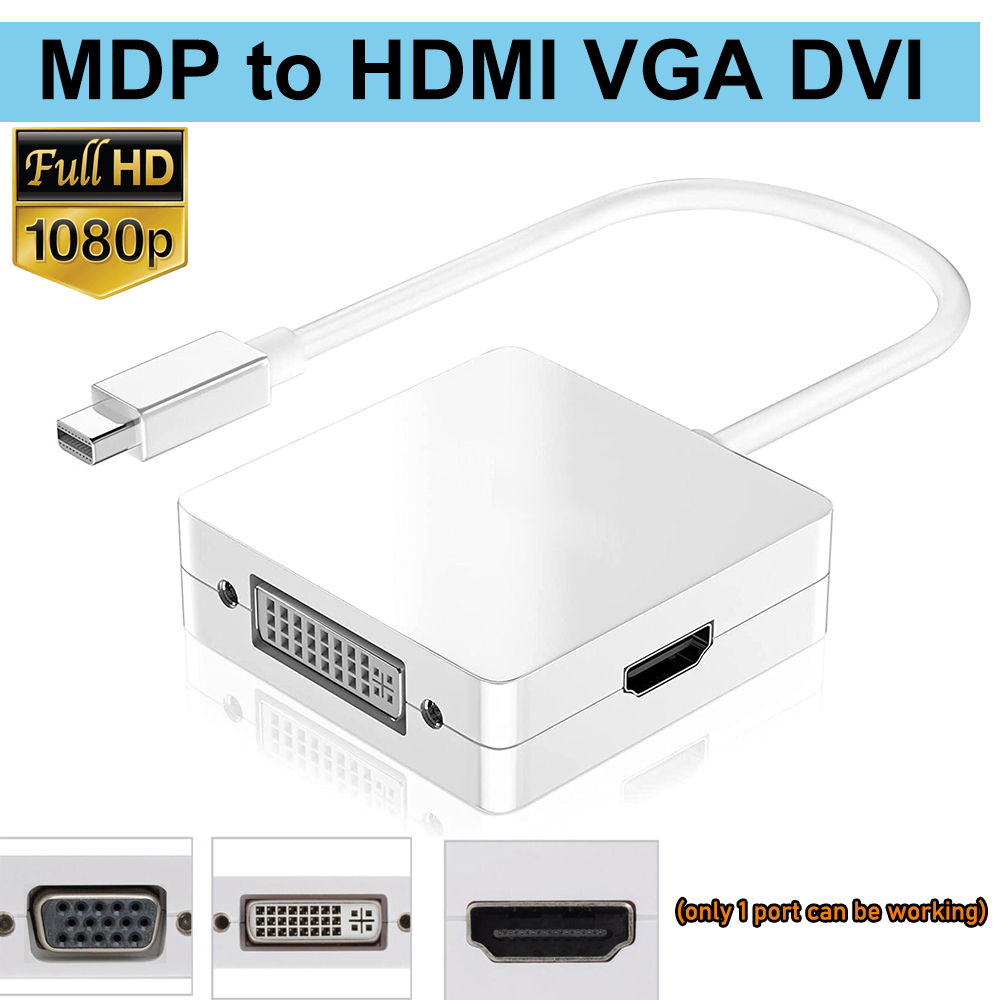 Thunderbolt 2 Mini DP a 4K HDMI VGA Cable adaptador 1080P MDP a Displayport HDMI VGA DVI adaptador convertidor para apple macbook pro: Verde
