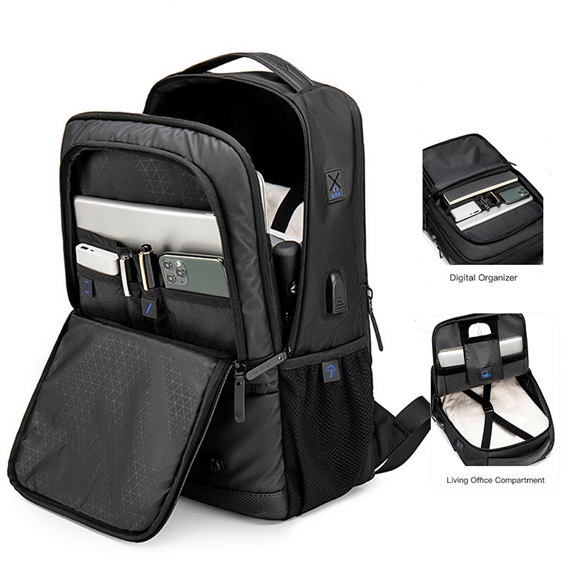 Anti diebstahl Vergrößern Rucksack USB Externe Lade 15,6 Zoll Laptop Rucksack Männer Wasserdicht Schule Rucksack taschen für Teenager