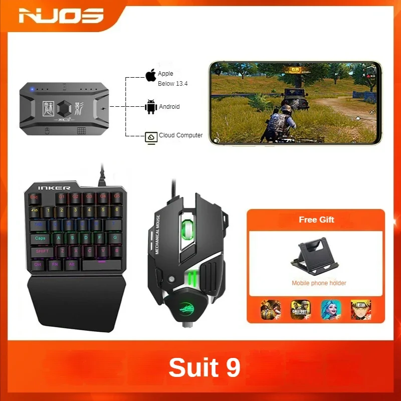 M1 Pro Mobile Game Controller 4-in-1-Maus-Tastatur-Adapter-Konverter BT V5.0 Programmierbarer Adapter, unterstützt IOS Android-System: Grau
