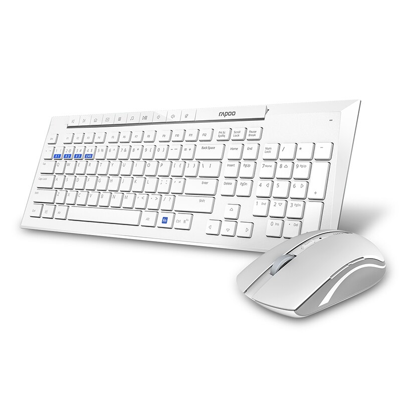 Originele Rapoo 8200M/8200G Multi-mode Stille Draadloze Toetsenbord &amp; Muis Bluetooth3.0/4.0 ,2.4G Draadloze, Schakelen Tussen 3 Apparaten