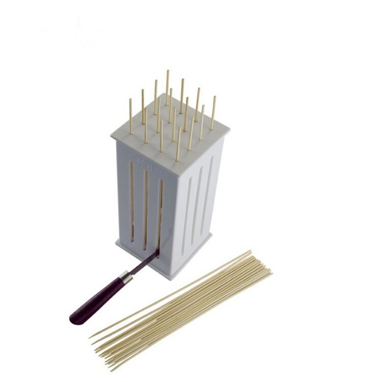 1PC Meat Skewer Machine Kabob Maker Box BBQ Tool Beef Mutton Meat Grill Machine Beef Meat Maker 16 Bamboo Skewers QA 129