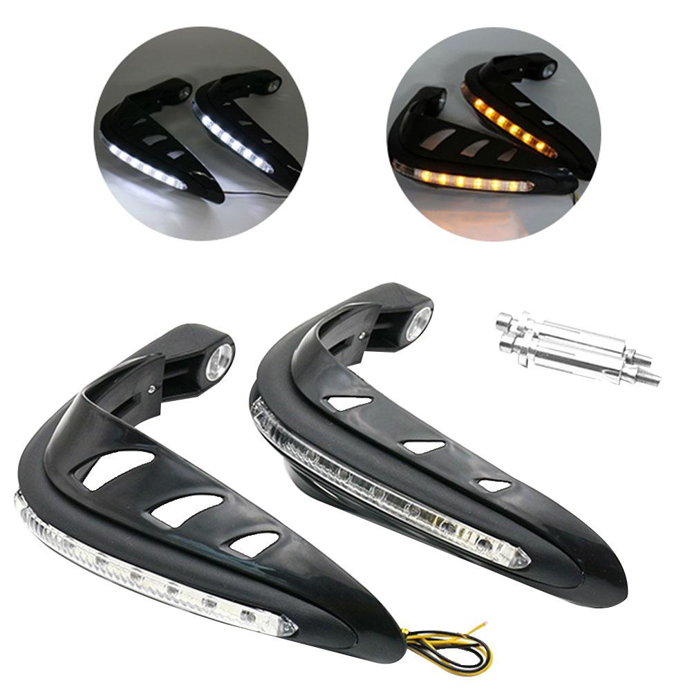 1 Pair Motorcycle Hand Guards Handlebar Hand Protector with LED Lights Motor Handguards Motocross Hand Guards Accessories