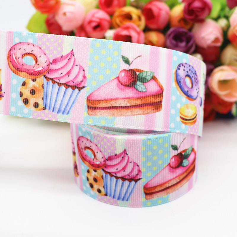 10 Yards 1.5 ''(38Mm) Cake, regenboog Gedrukt Grosgrain Linten Voor Haar Strikken Diy Handgemaakte Materialen Y19082302: 10