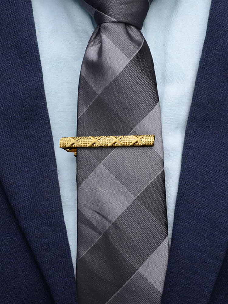Clips de alfiler de corbata clásicos para hombres, Clip de corbata de simplicidad de negocios, joyería de , barra de corbata de boda exquisita, Color plateado y dorado