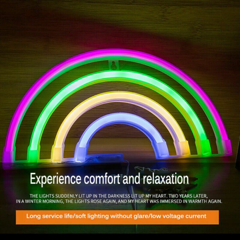 9 estilos de luz de néon led colorido arco-íris sinal de néon para o quarto festa em casa decoração de casamento presente de natal lâmpada de néon