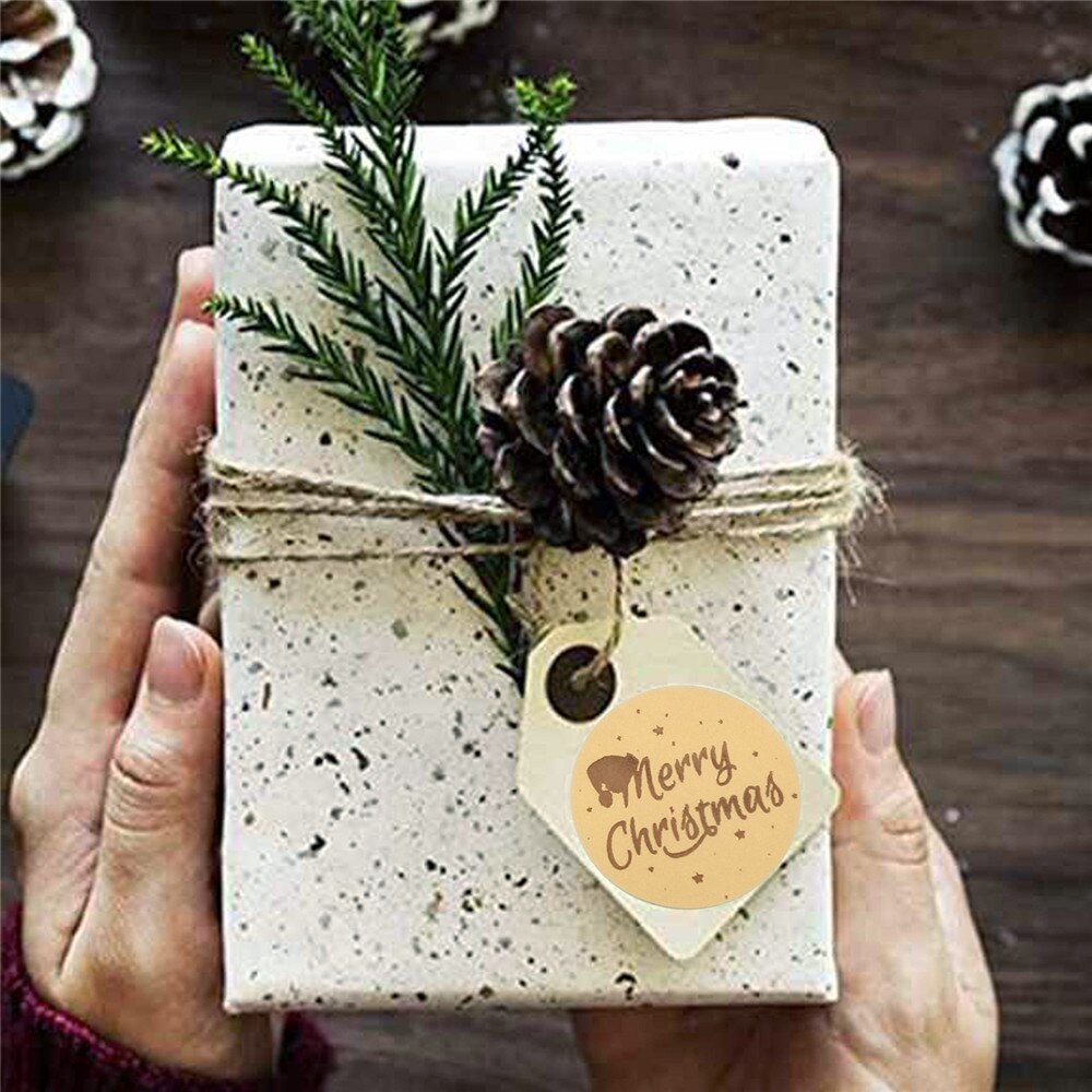 500Pcs/Roll Rose Gold Vrolijk Kerstfeest Ronde Sti... – Grandado