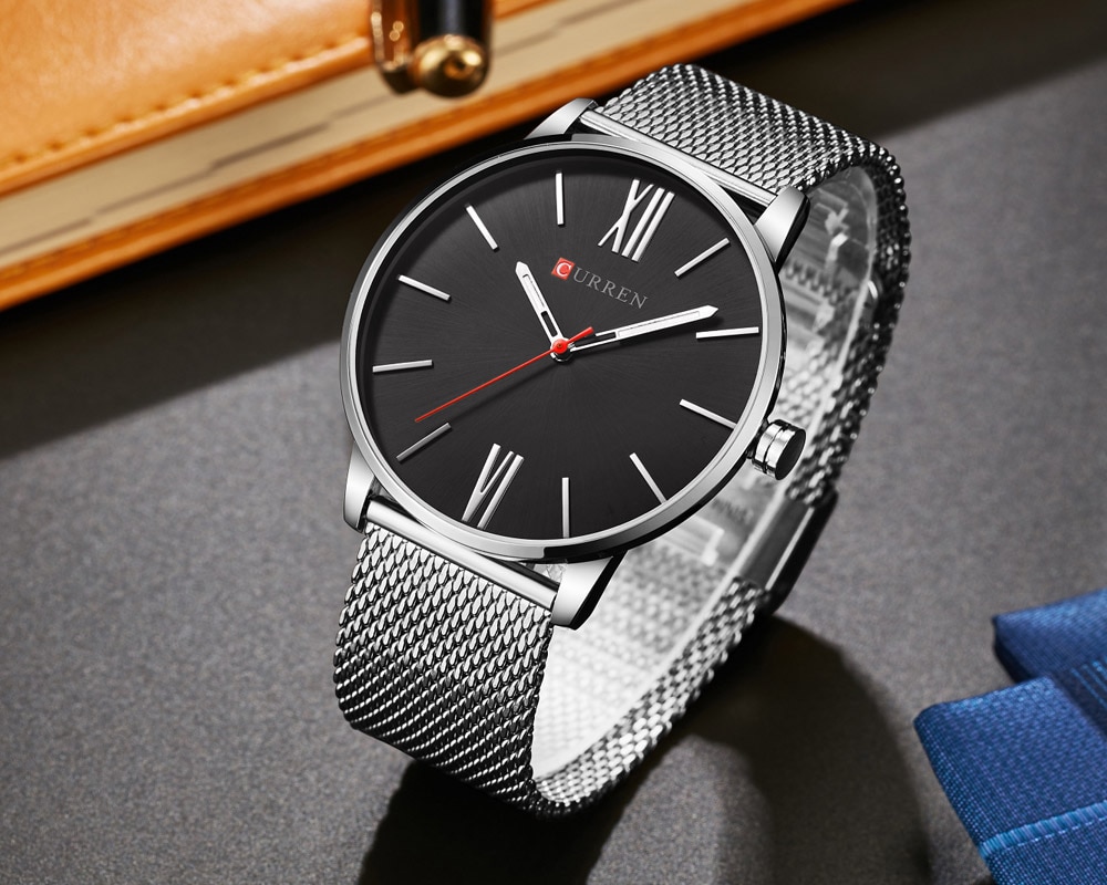 Reloj de pulsera CURREN de clásico para , reloj de cuarzo informal a la , reloj de pulsera de acero inoxidable para hombre, reloj masculino