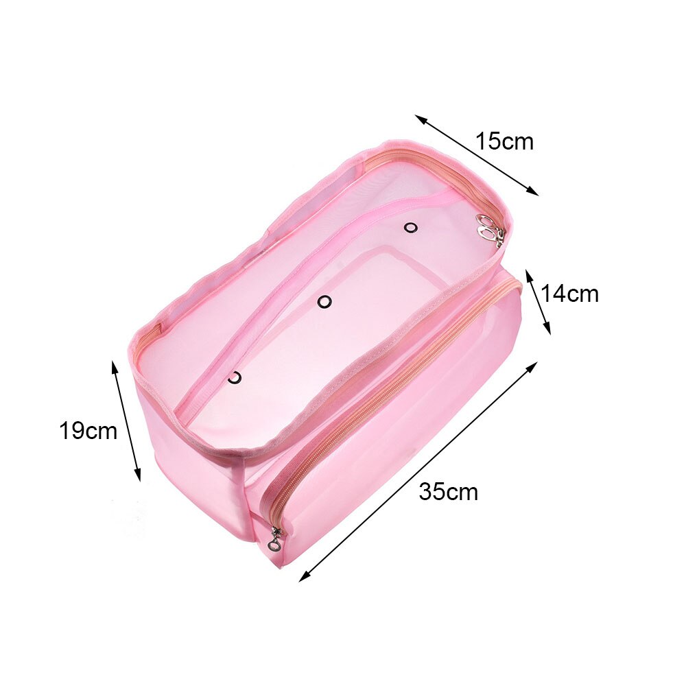 Knitting Bag Organizer Yarn Storage Mesh Bag Tote Storage Case for Crocheting Hook Knitting Needles Sewing Accessories: Pink