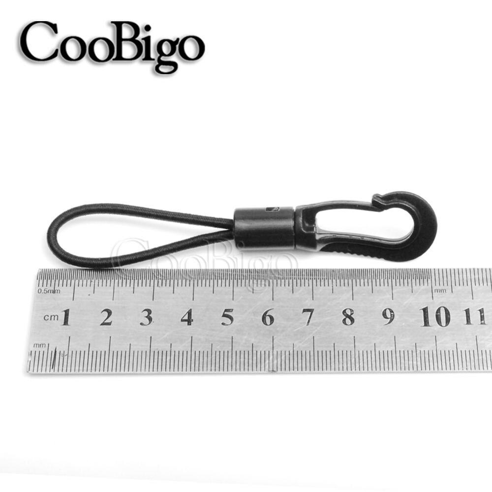 2pcs Outdoor Dia. 2.5mm Kayak Canoe Bungee Tied Tether Rope Elastic Shock Cord Loops With Plastic Hooks 4 Sizes: 10cm