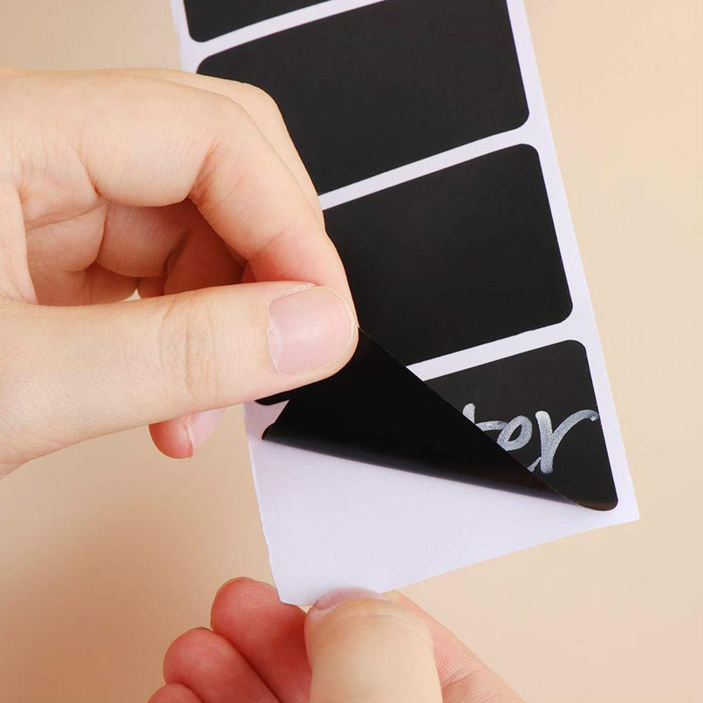 120pcs Black Blank Roll Stickers DIY Removable Writing Blackboard Sticker Label Household Kitchen Products Self Adhesive Tag
