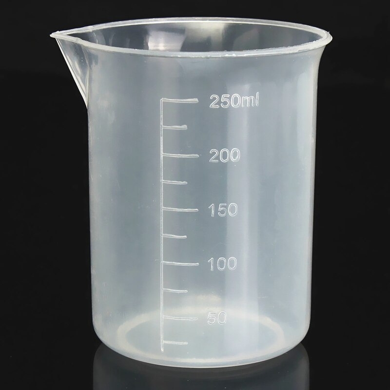1pc 50 100 150 250 500 1000ml genomskinlig kökslaboratorie-plast graderad volymetrisk bägare behållare mätkopp verktyg