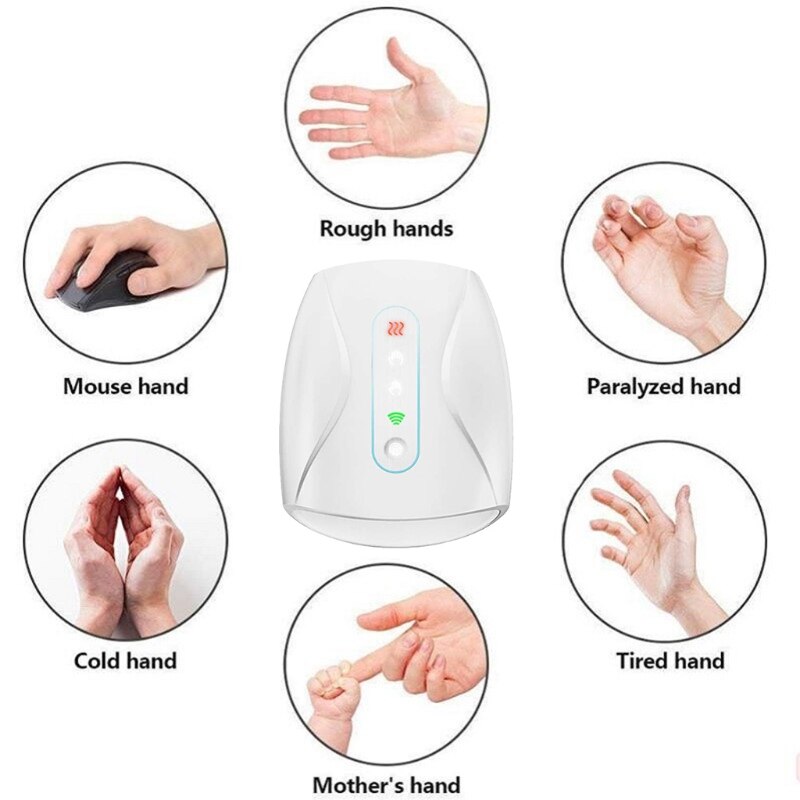 Draadloze Elektrische Hand Massager Luchtdruk Verwarming Palm Vinger Massage Machine Voor Artritis Pijn Gevoelloosheid