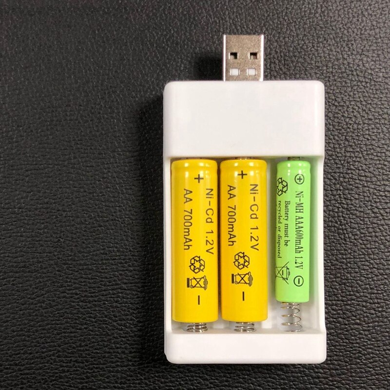 USB Battery Charger Adapter, Three Charging Docks, Suitable for No. 5 and No. 7 Batteries.